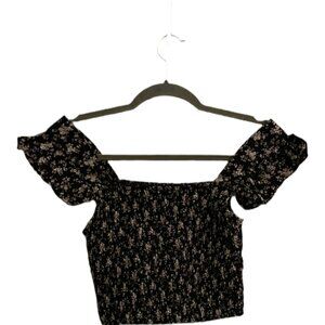 Seersucker Floral Crop Top